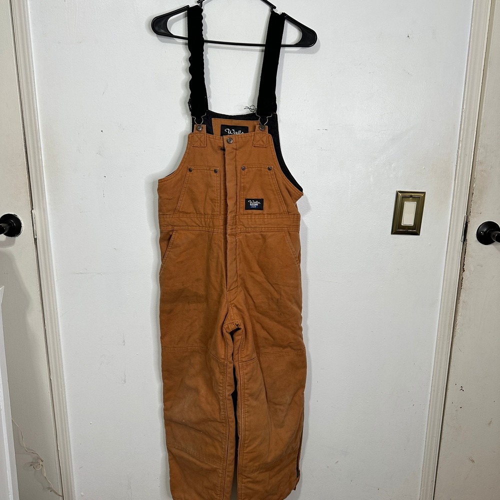 Walls Blizzard Pruf Boys XL 16/18 Insulated Duck Canvas Bib Overalls Brown